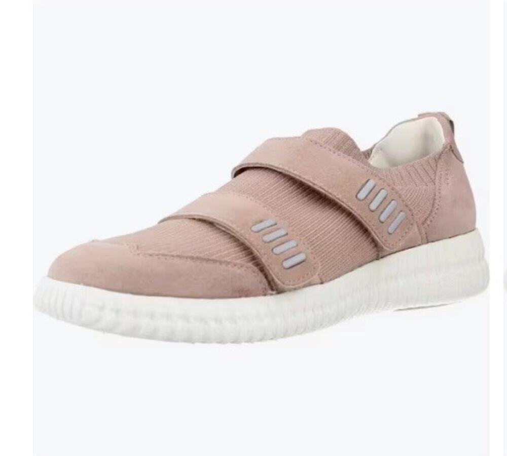 GEOX Noovae 2 Women Sneakers Comfort Sock Like Suede Nude Hook & Loop Sz 10